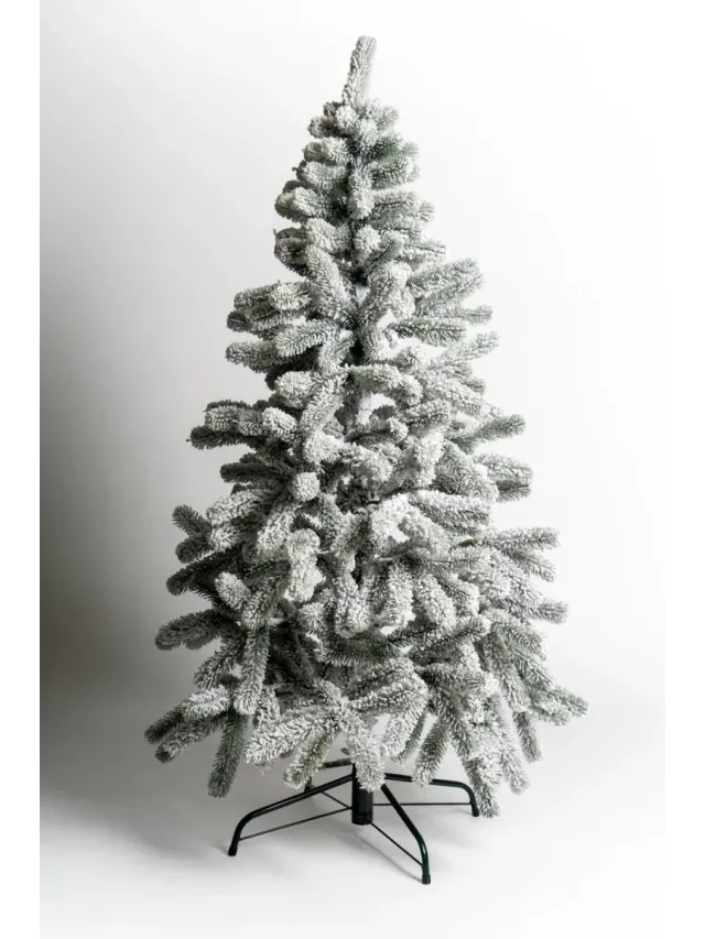 Brad artificial Alpin Snow 150 cm QC262, 550 Ramuri 2D + 3D PE, Circumferinta Bazei 212 cm